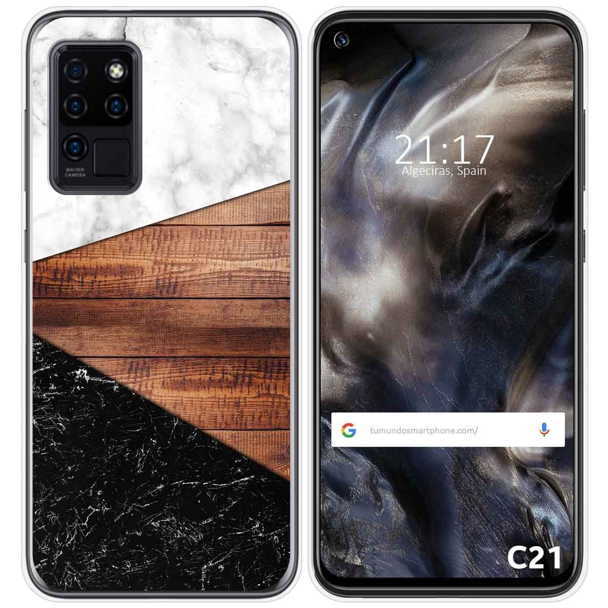 Funda Gel Tpu para Oukitel C21 diseño Mármol 11 Dibujos