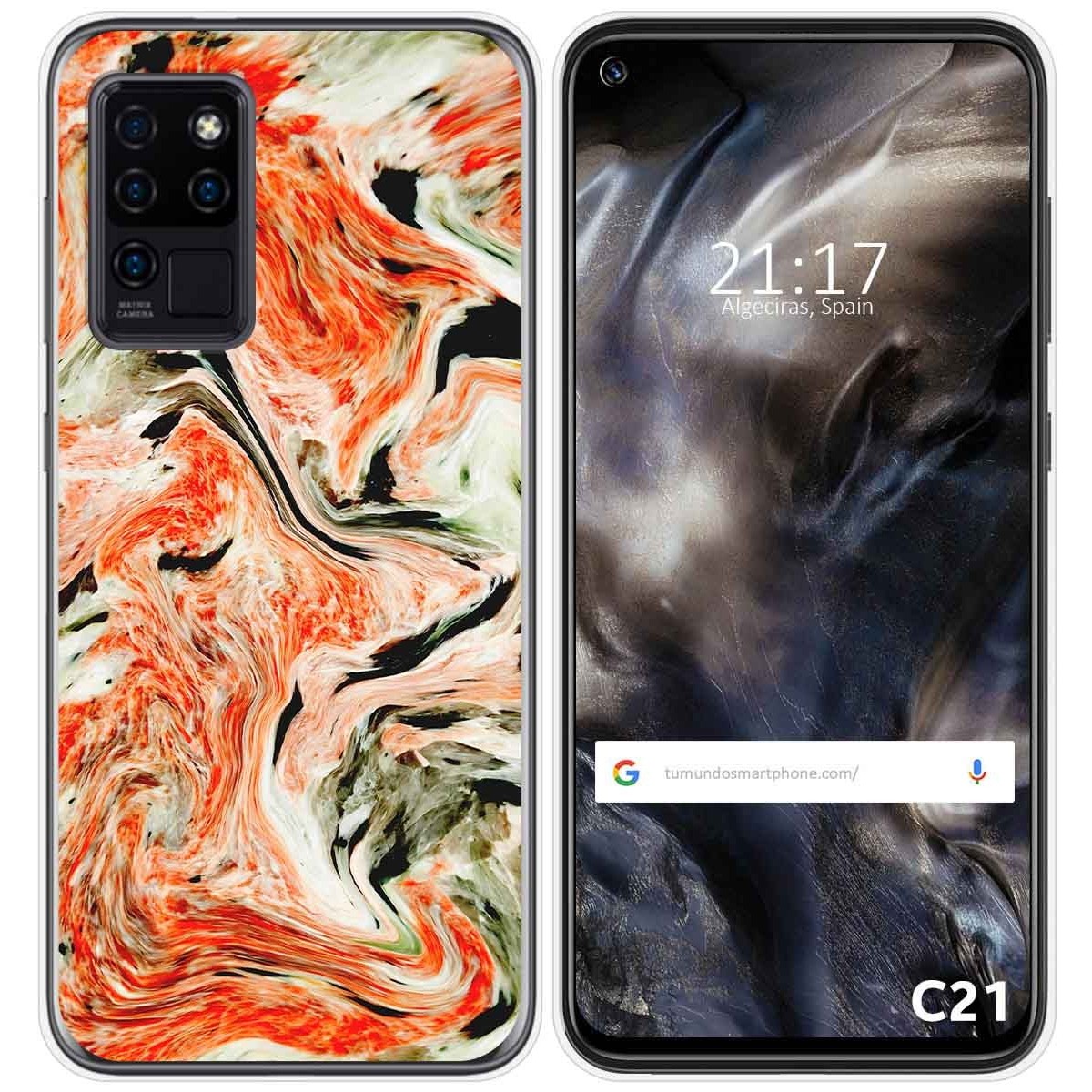 Funda Gel Tpu para Oukitel C21 diseño Mármol 12 Dibujos