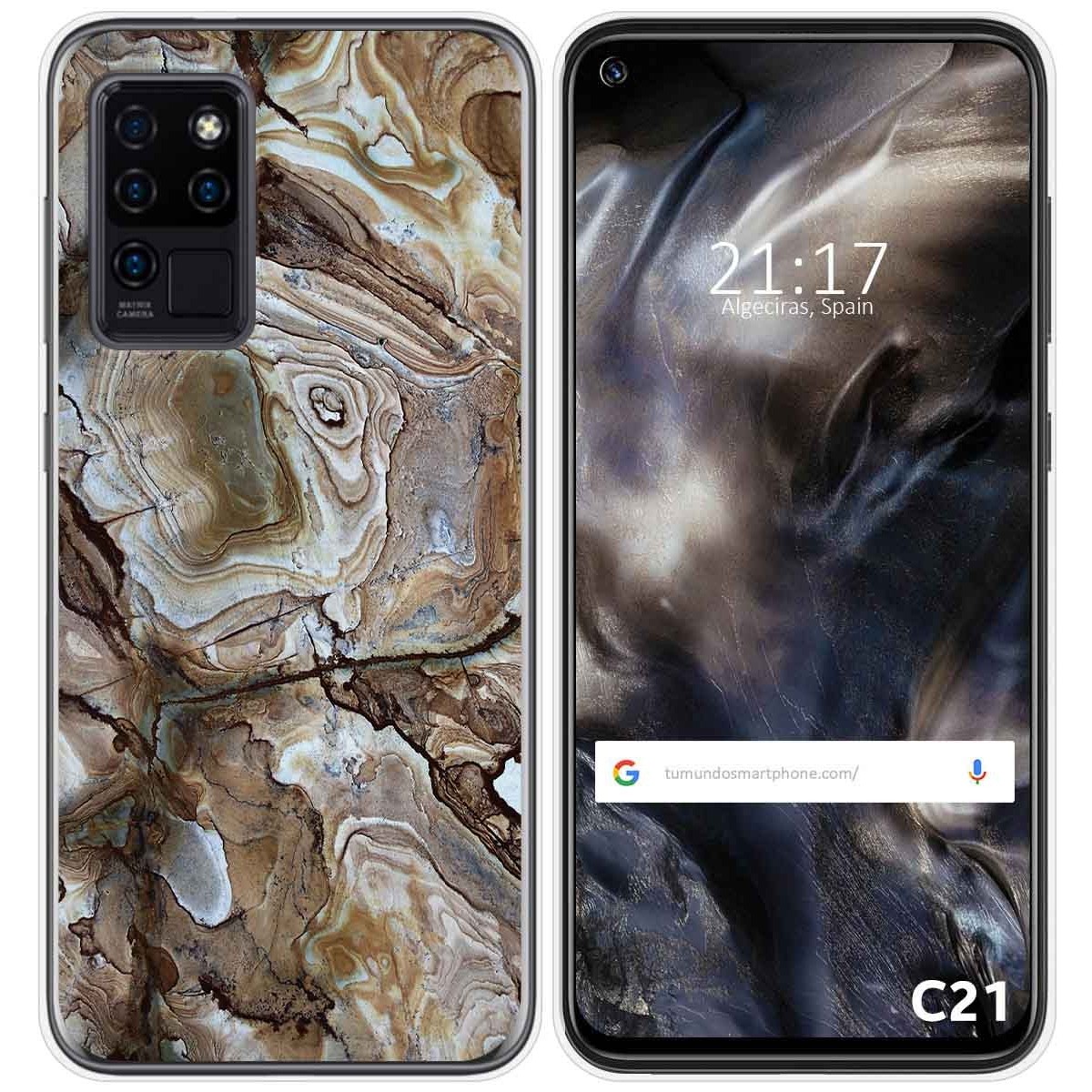 Funda Gel Tpu para Oukitel C21 diseño Mármol 14 Dibujos