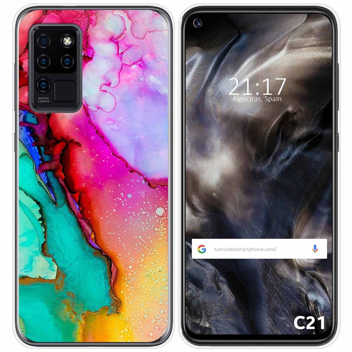 Funda Gel Tpu para Oukitel C21 diseño Mármol 15 Dibujos