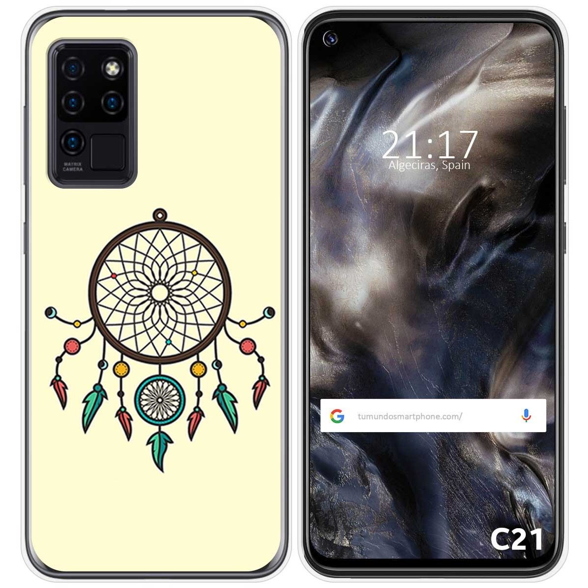 Funda Gel Tpu para Oukitel C21 diseño Atrapasueños Dibujos