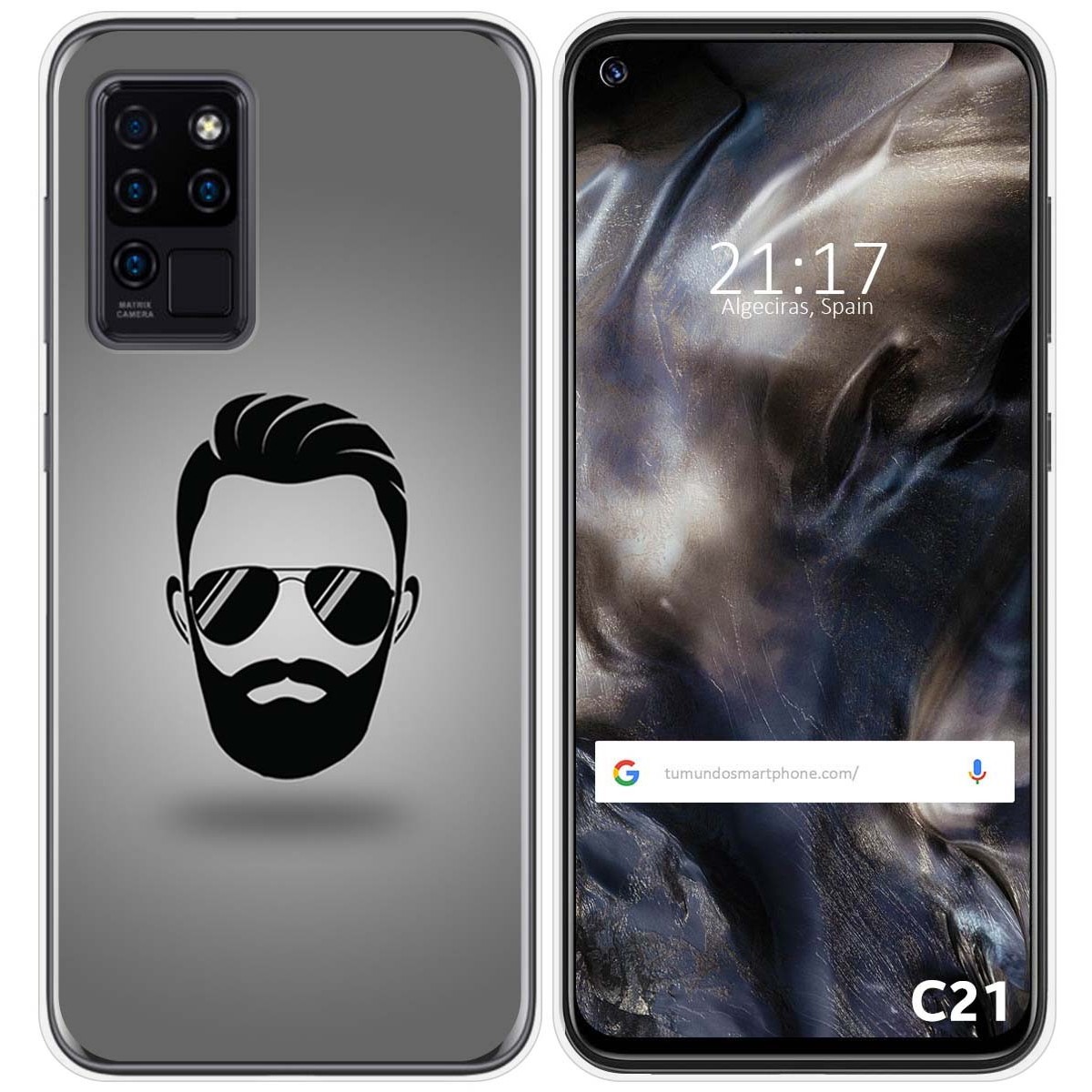 Funda Gel Tpu para Oukitel C21 diseño Barba Dibujos