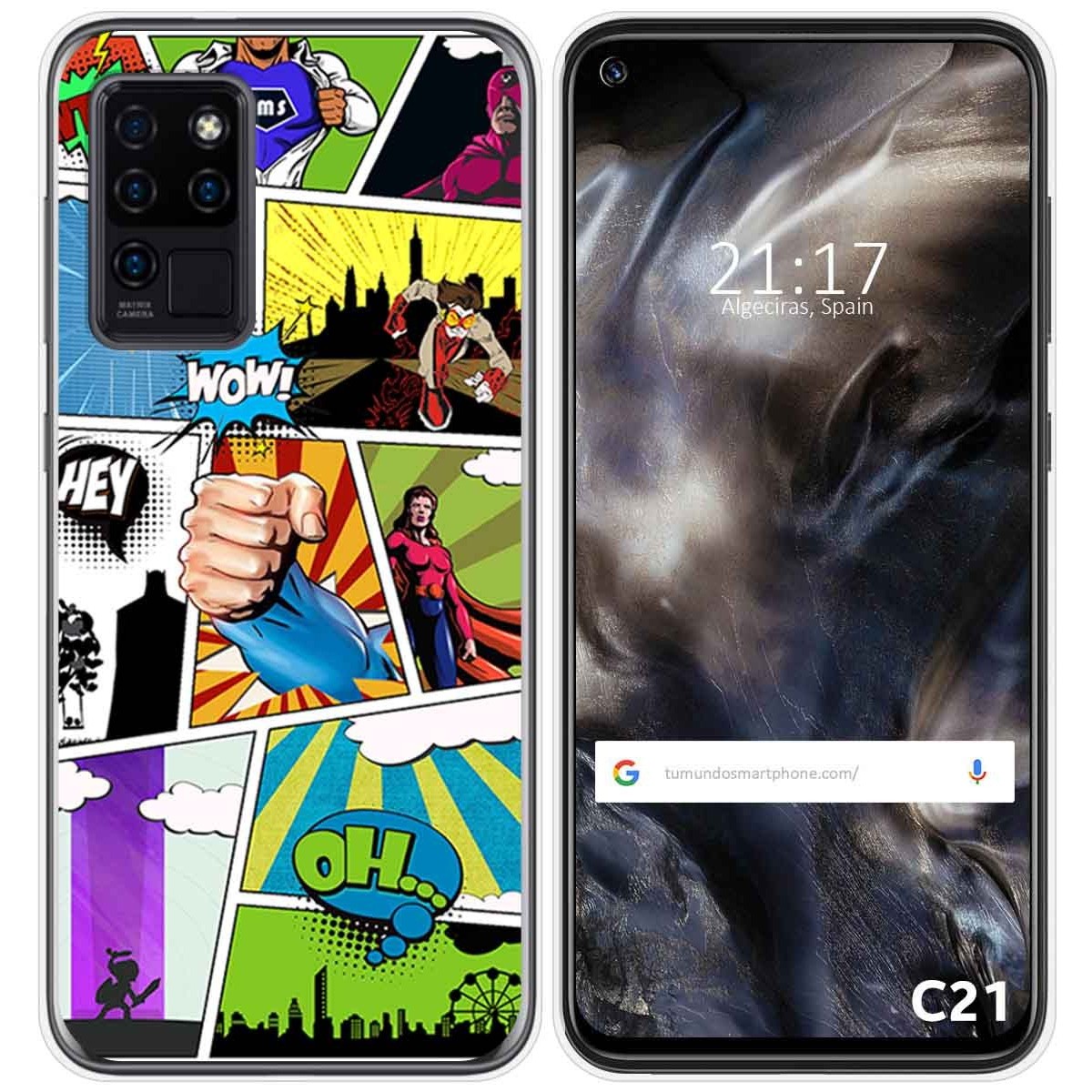 Funda Gel Tpu para Oukitel C21 diseño Comic Dibujos