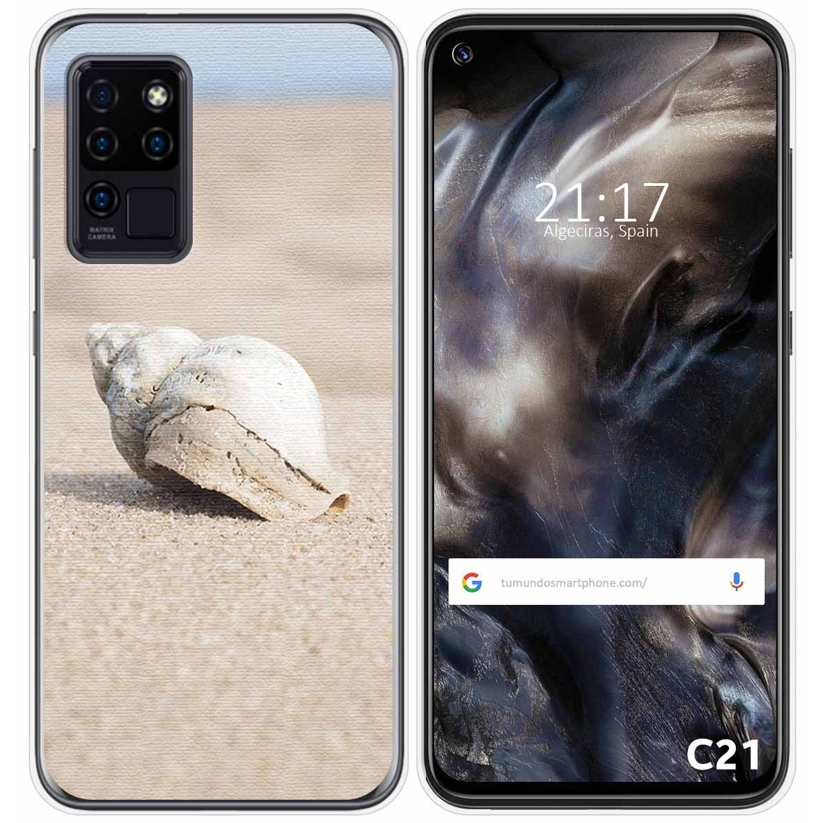 Funda Gel Tpu para Oukitel C21 diseño Concha Dibujos