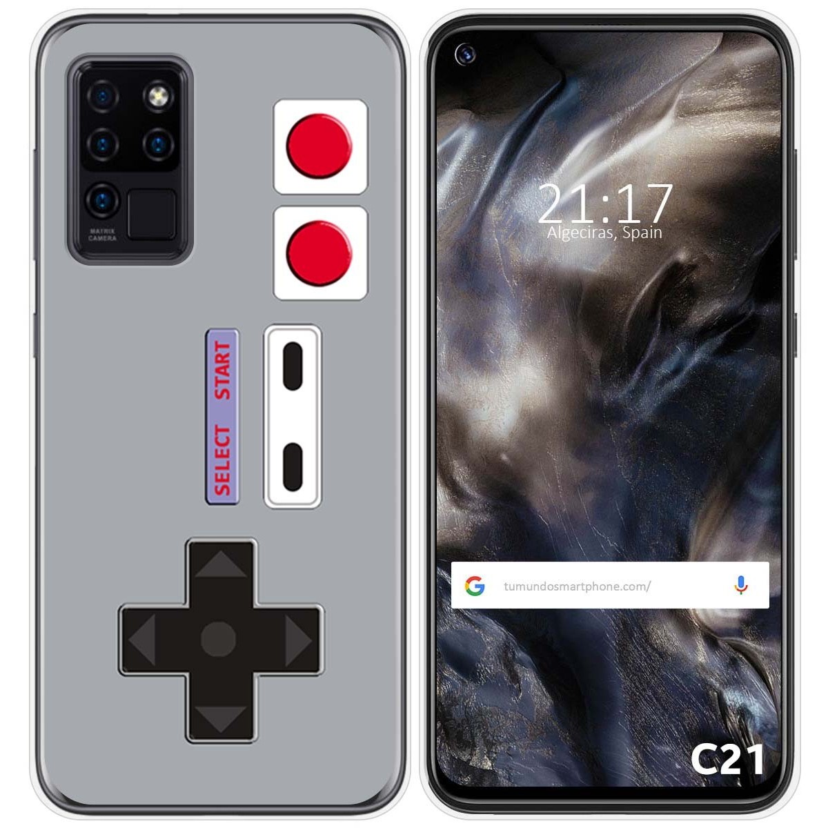 Funda Gel Tpu para Oukitel C21 diseño Consola Dibujos