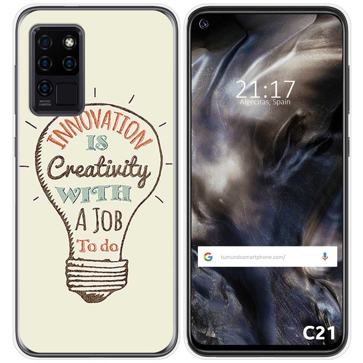 Funda Gel Tpu para Oukitel C21 diseño Creativity Dibujos