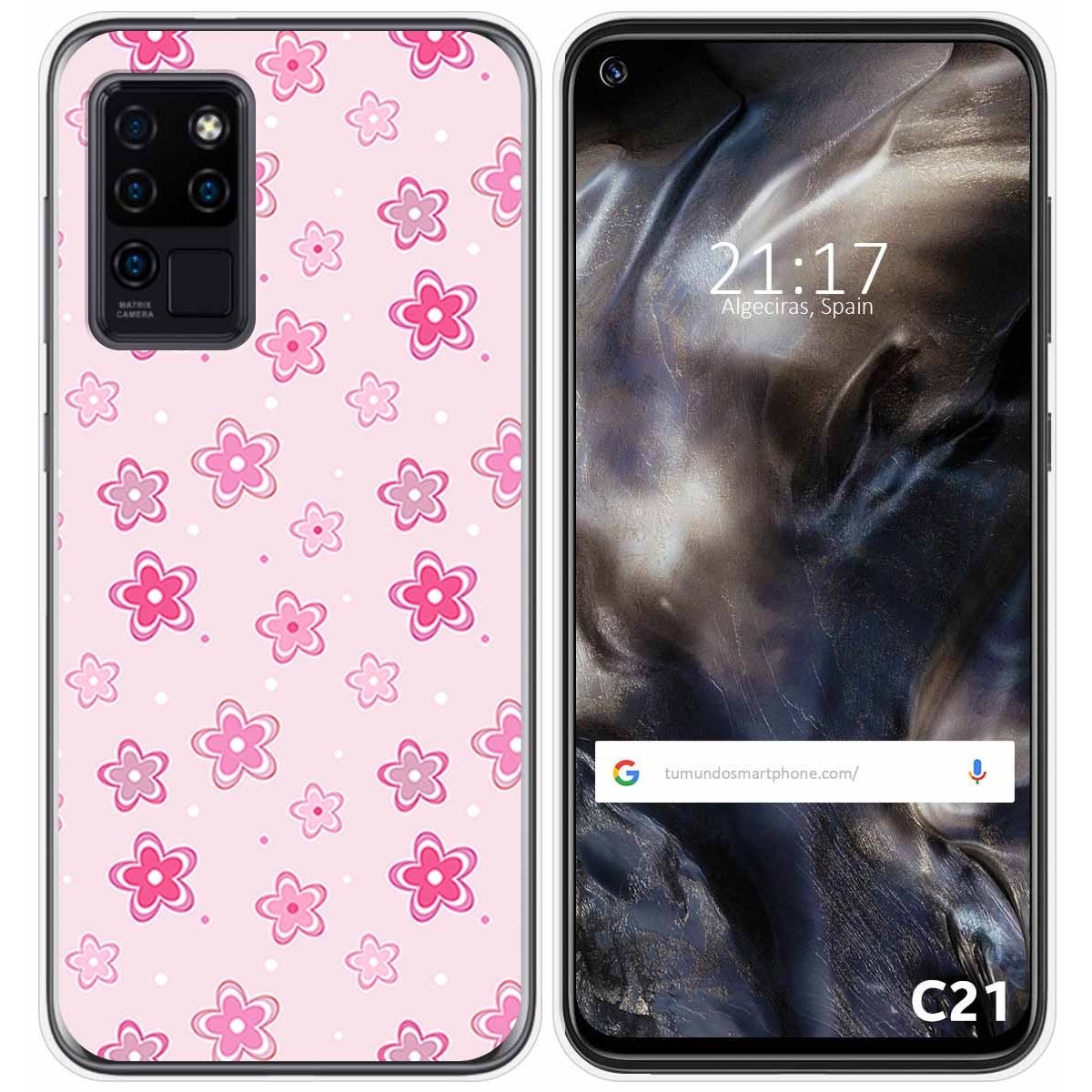 Funda Gel Tpu para Oukitel C21 diseño Flores Dibujos