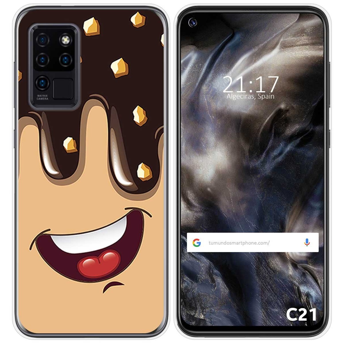 Funda Gel Tpu para Oukitel C21 diseño Helado Chocolate Dibujos