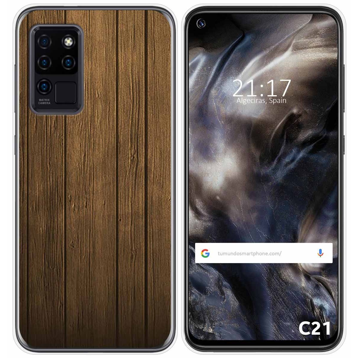 Funda Gel Tpu para Oukitel C21 diseño Madera Dibujos
