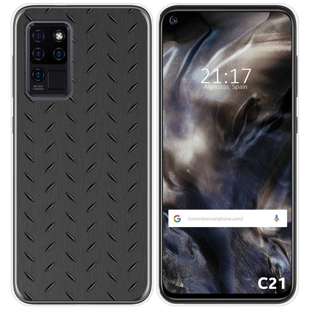 Funda Gel Tpu para Oukitel C21 diseño Metal Dibujos