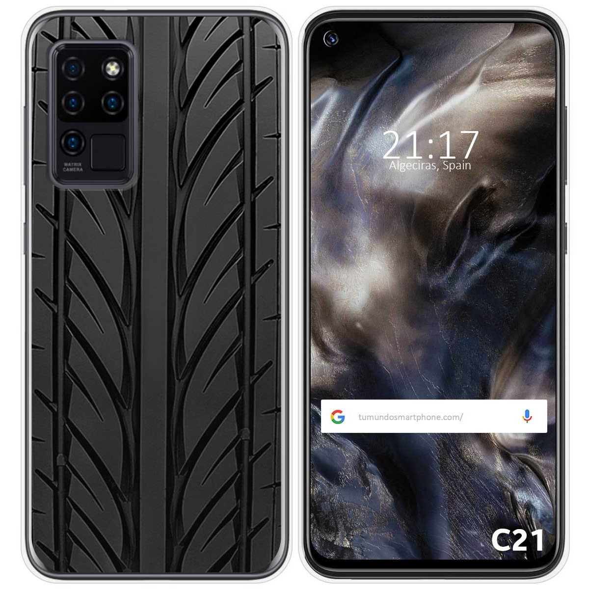 Funda Gel Tpu para Oukitel C21 diseño Neumatico Dibujos