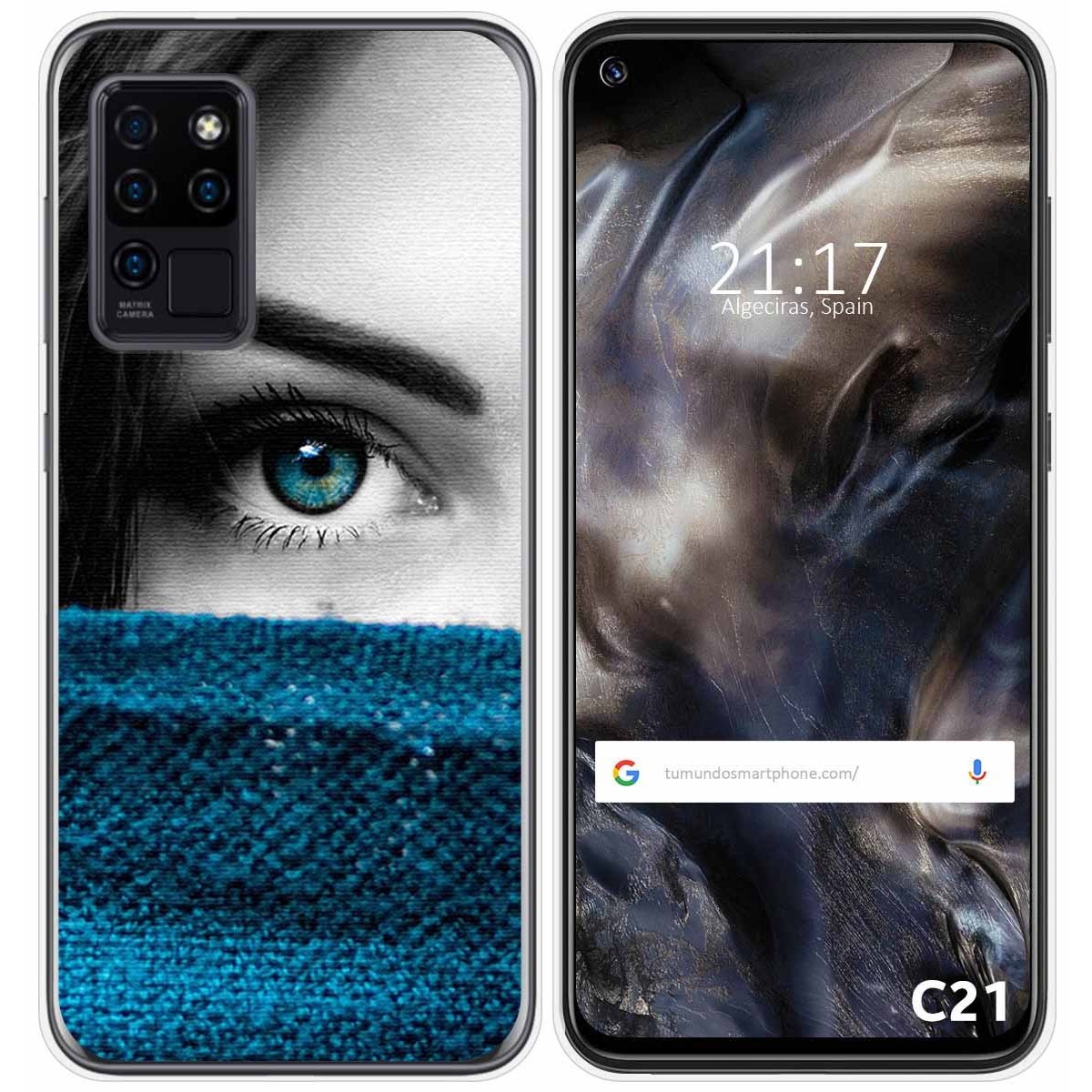 Funda Gel Tpu para Oukitel C21 diseño Ojo Dibujos