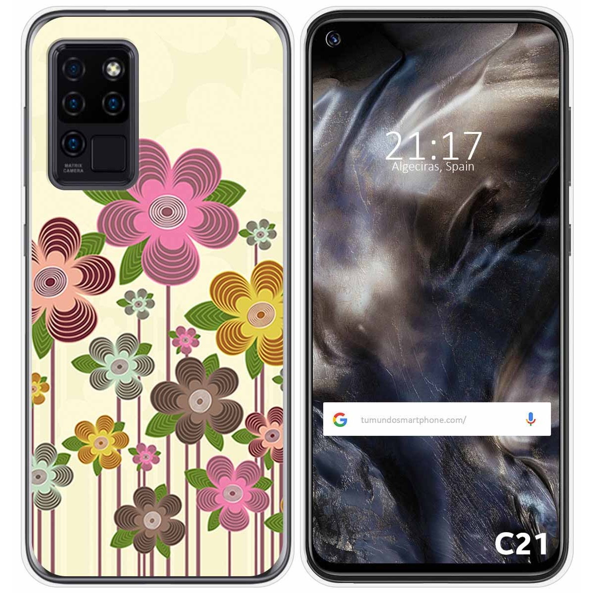 Funda Gel Tpu para Oukitel C21 diseño Primavera En Flor Dibujos