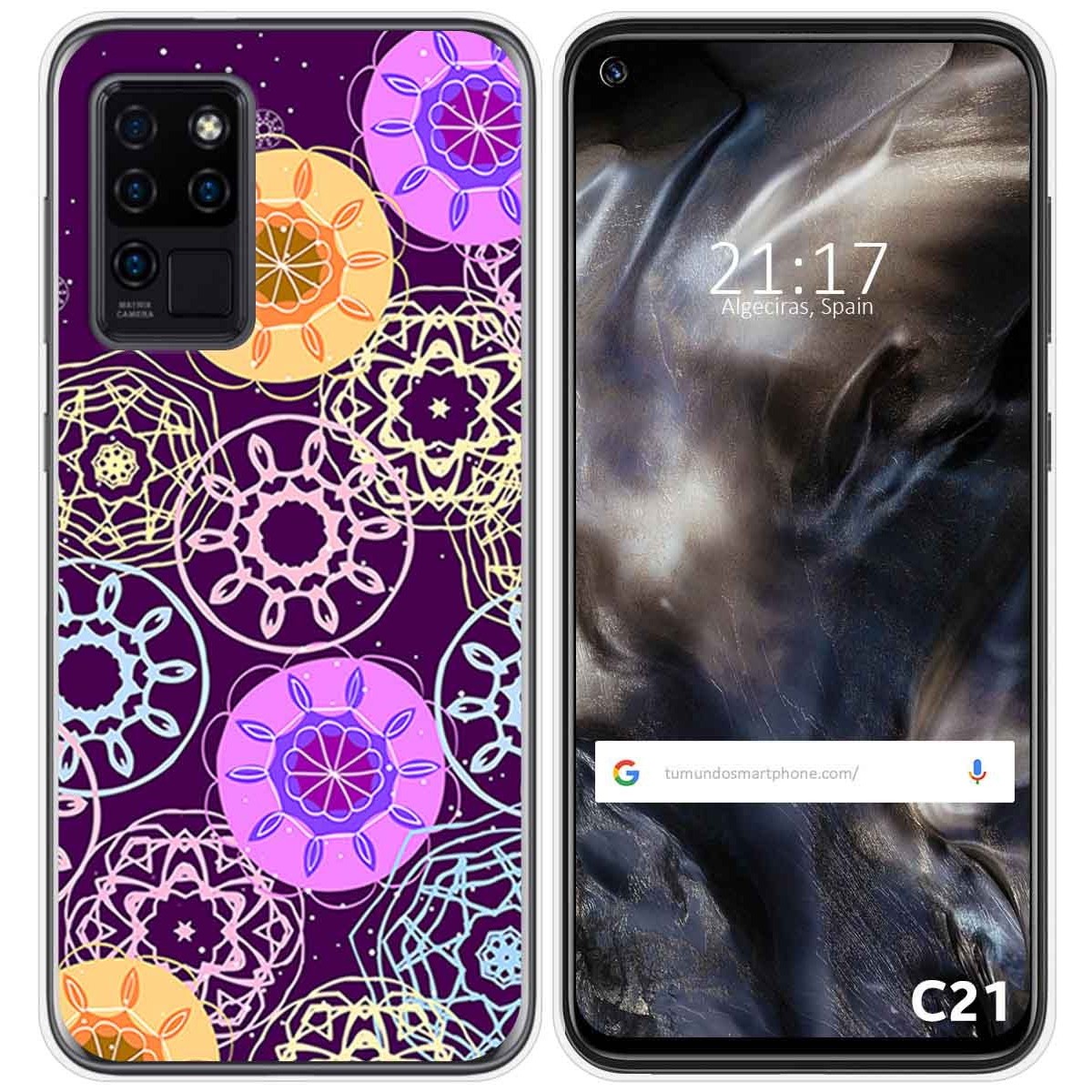 Funda Gel Tpu para Oukitel C21 diseño Radial Dibujos