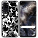 Funda Gel Tpu para Oukitel C21 diseño Snow Camuflaje Dibujos