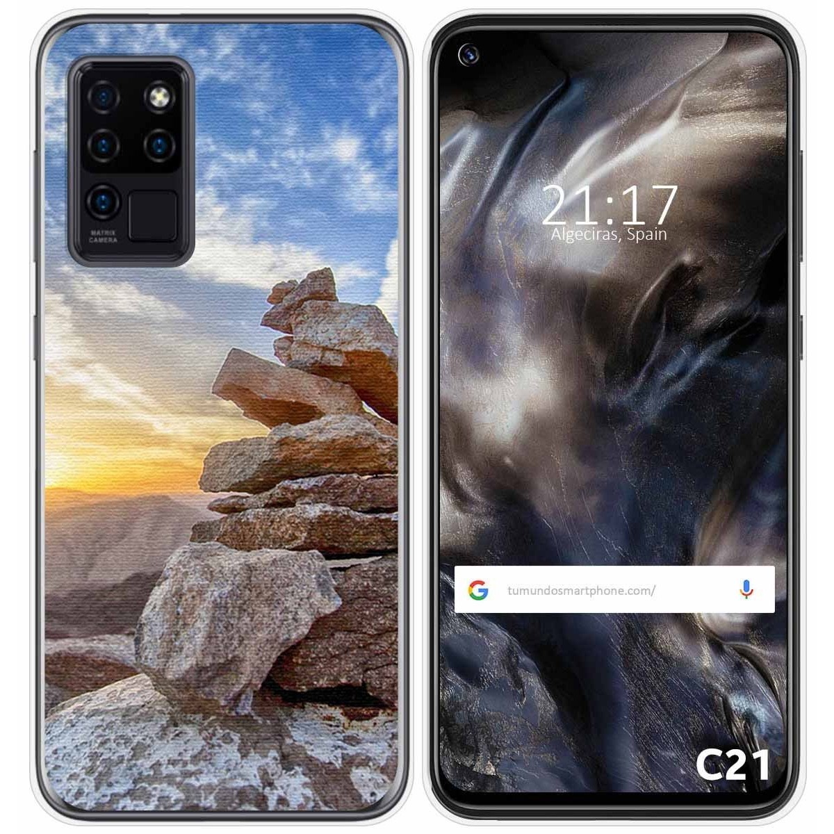 Funda Gel Tpu para Oukitel C21 diseño Sunset Dibujos