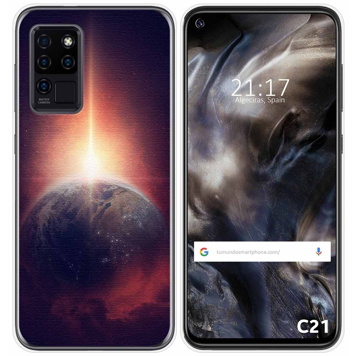 Funda Gel Tpu para Oukitel C21 diseño Tierra Dibujos