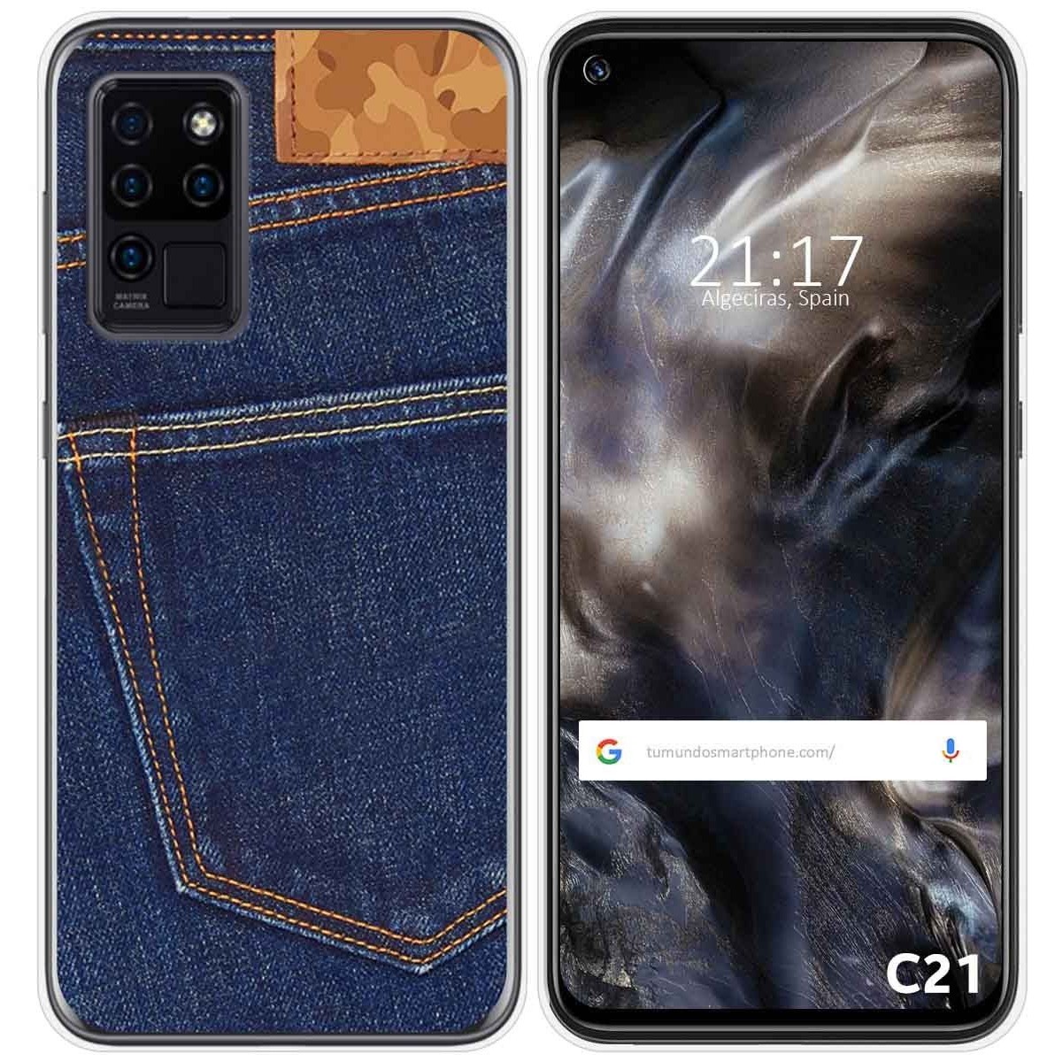 Funda Gel Tpu para Oukitel C21 diseño Vaquero Dibujos