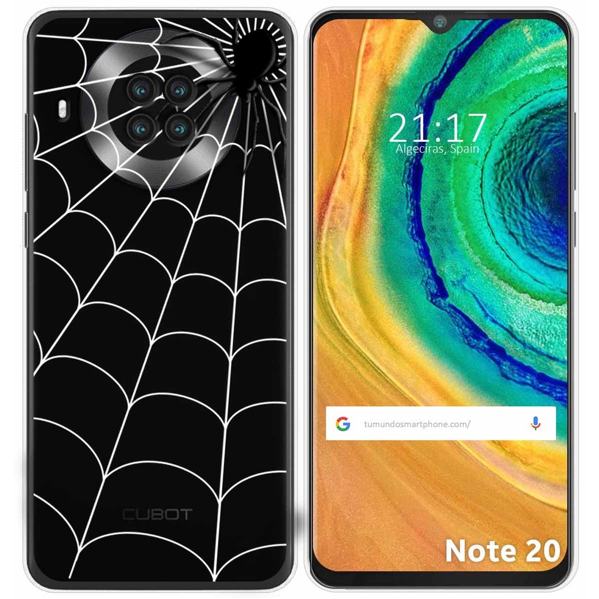Funda Gel Transparente para Cubot Note 20 diseño Araña Dibujos