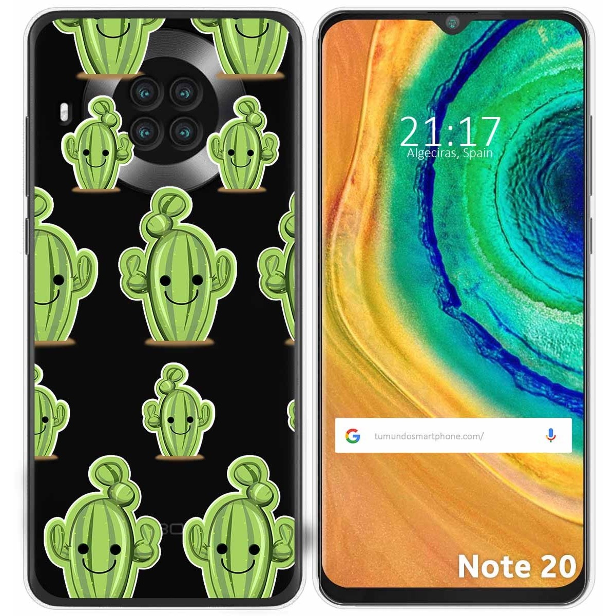 Funda Gel Transparente para Cubot Note 20 diseño Cactus Dibujos