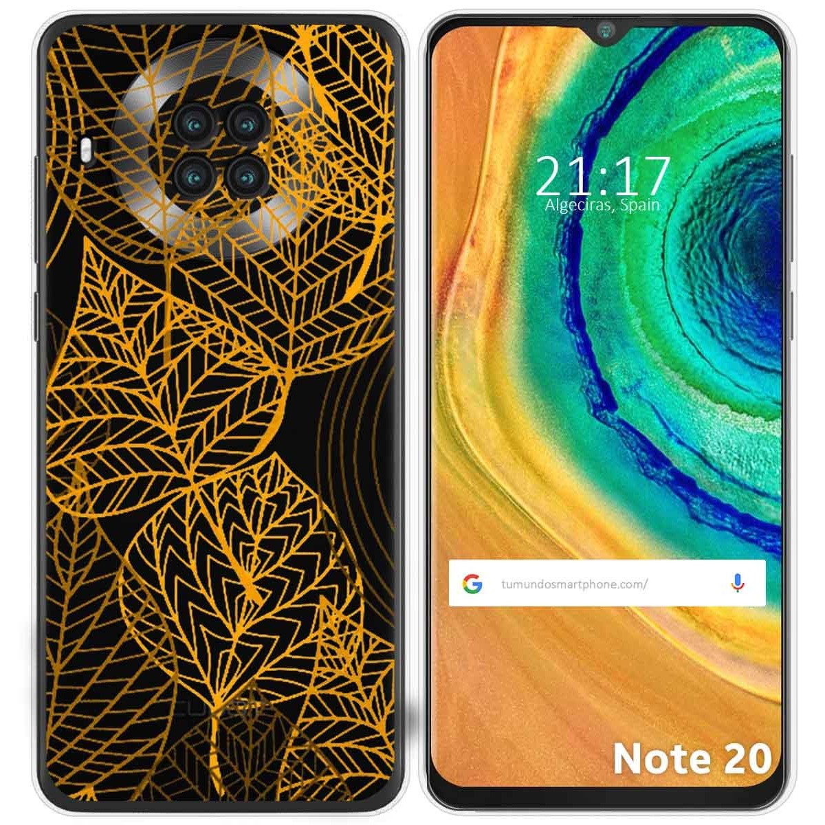 Funda Gel Transparente para Cubot Note 20 diseño Hojas Dibujos