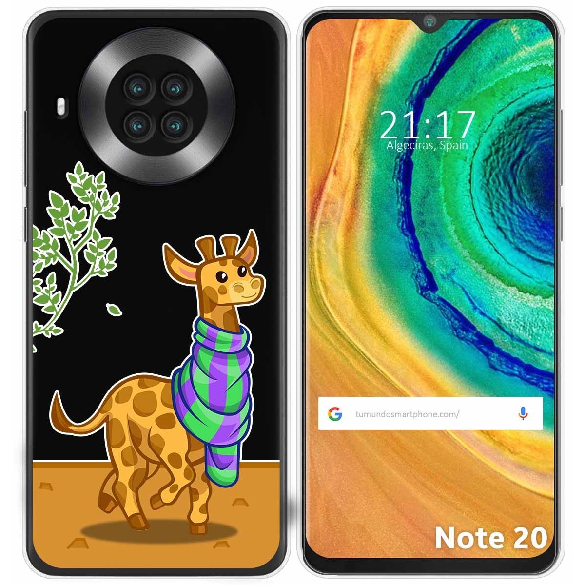 Funda Gel Transparente para Cubot Note 20 diseño Jirafa Dibujos