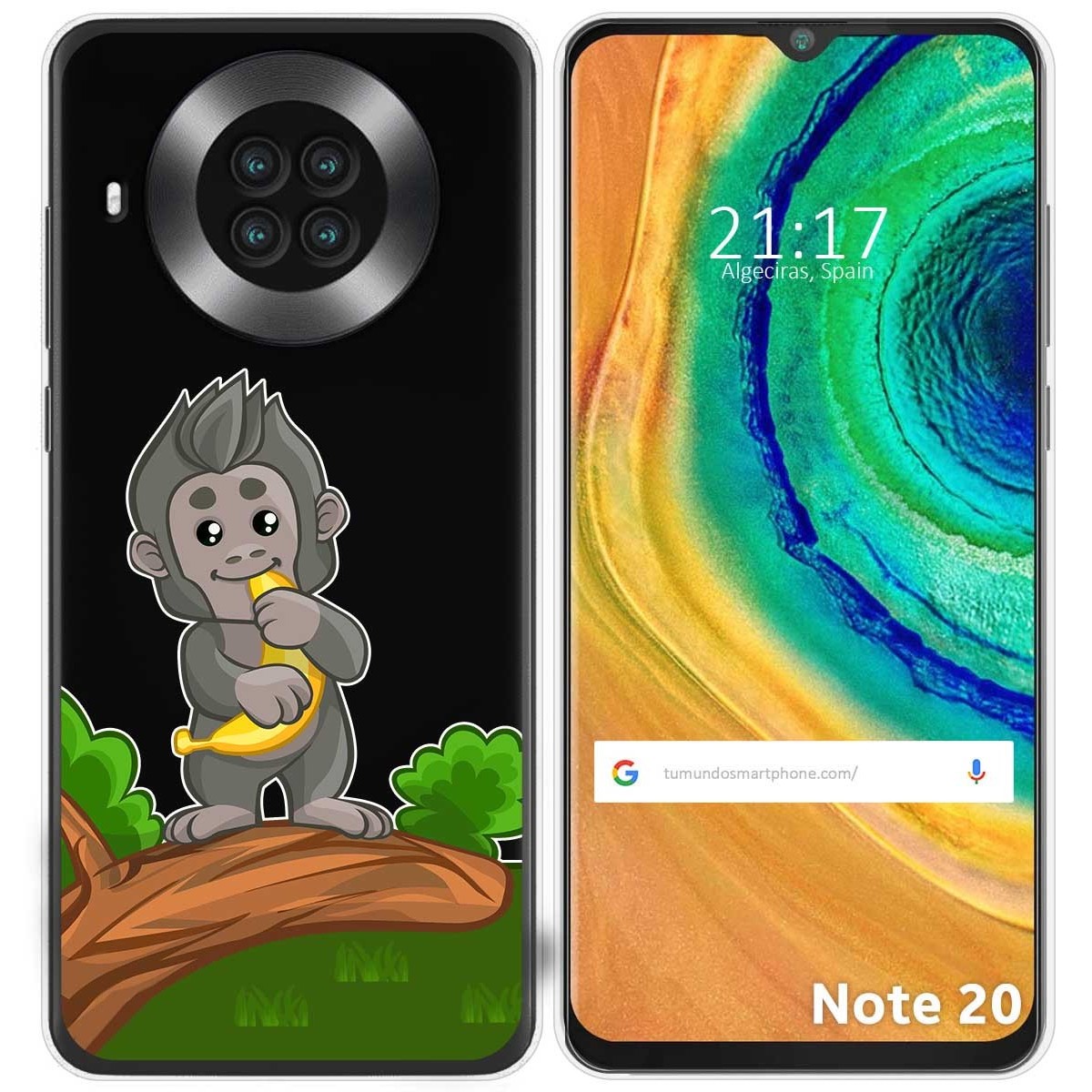 Funda Gel Transparente para Cubot Note 20 diseño Mono Dibujos