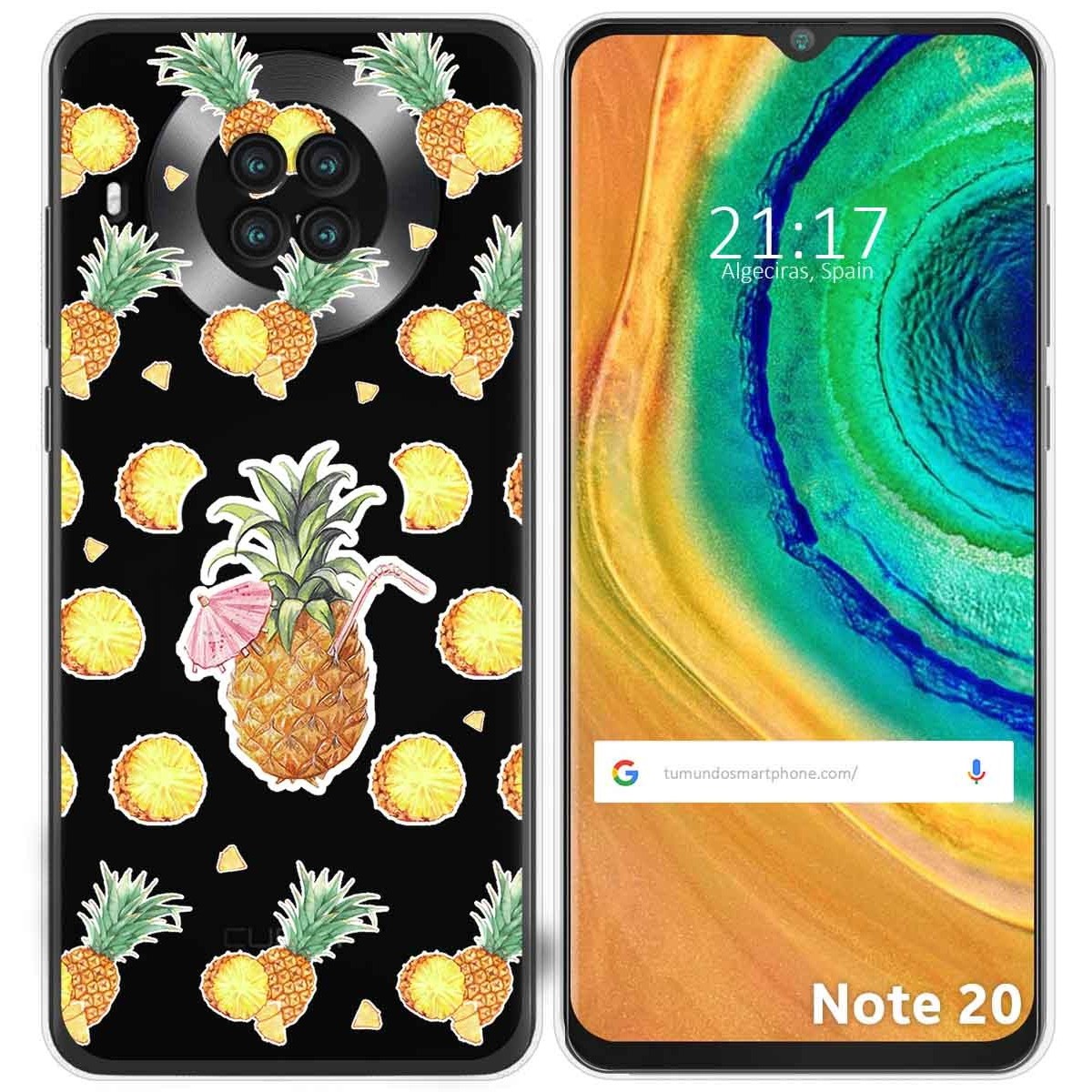 Funda Gel Transparente para Cubot Note 20 diseño Piña Dibujos