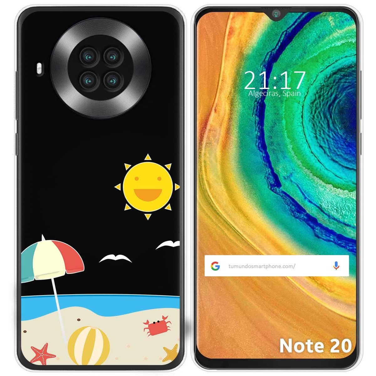 Funda Gel Transparente para Cubot Note 20 diseño Playa Dibujos