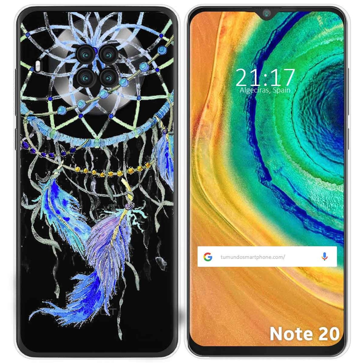Funda Gel Transparente para Cubot Note 20 diseño Plumas Dibujos