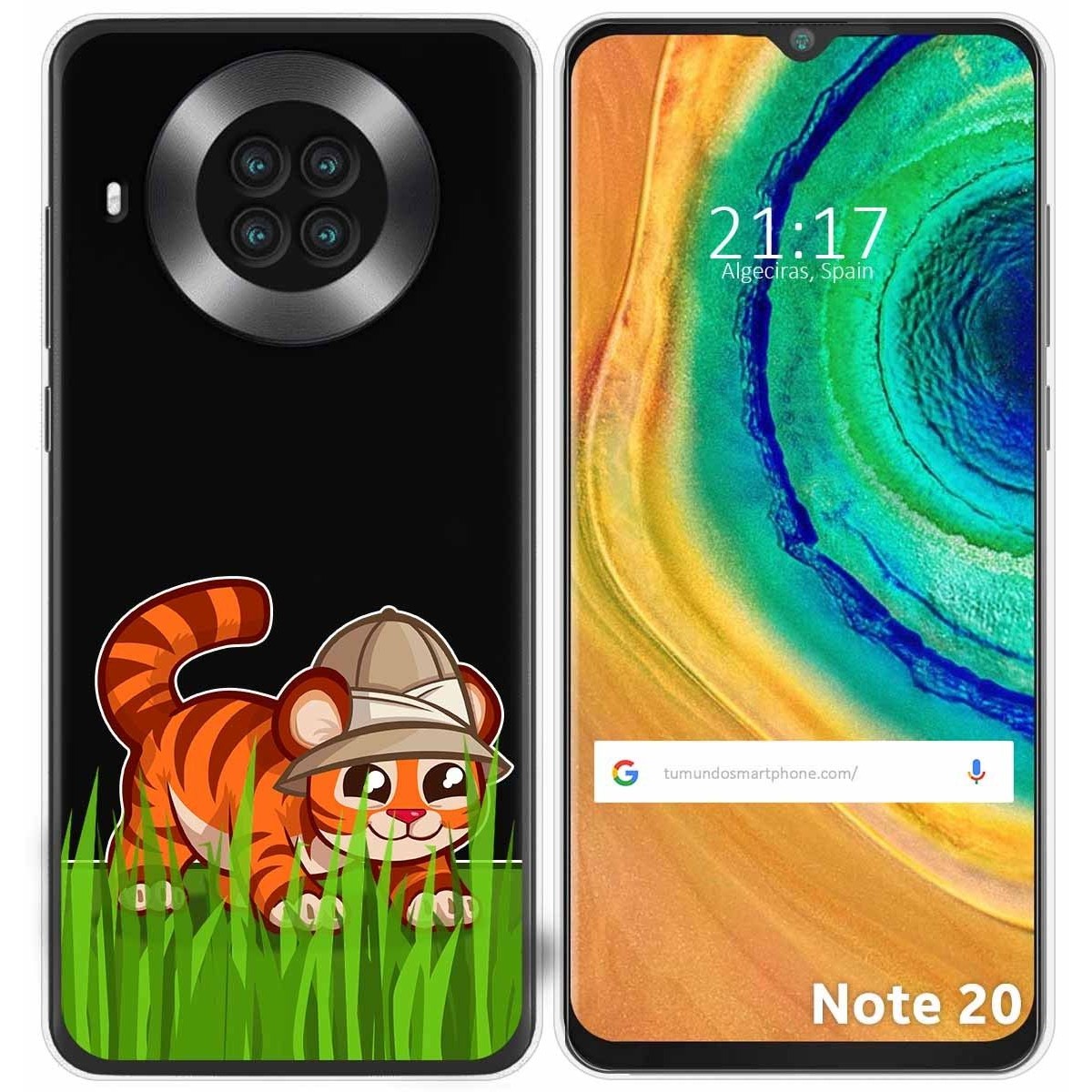 Funda Gel Transparente para Cubot Note 20 diseño Tigre Dibujos