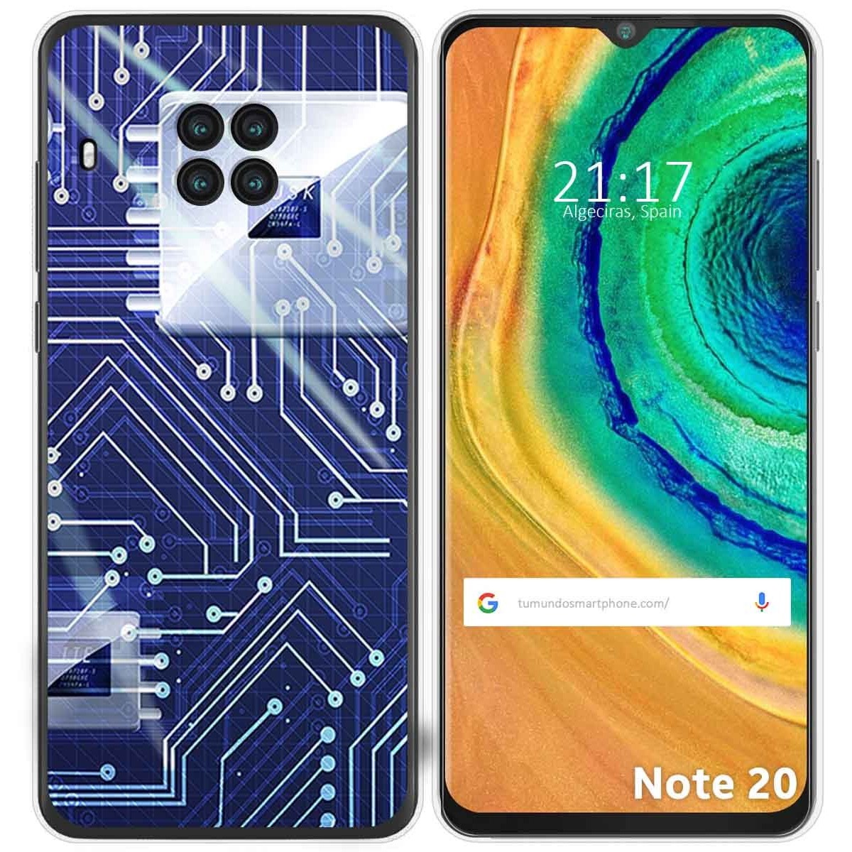 Funda Gel Tpu para Cubot Note 20 diseño Circuito Dibujos