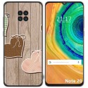 Funda Gel Tpu para Cubot Note 20 diseño Corazones Madera Dibujos