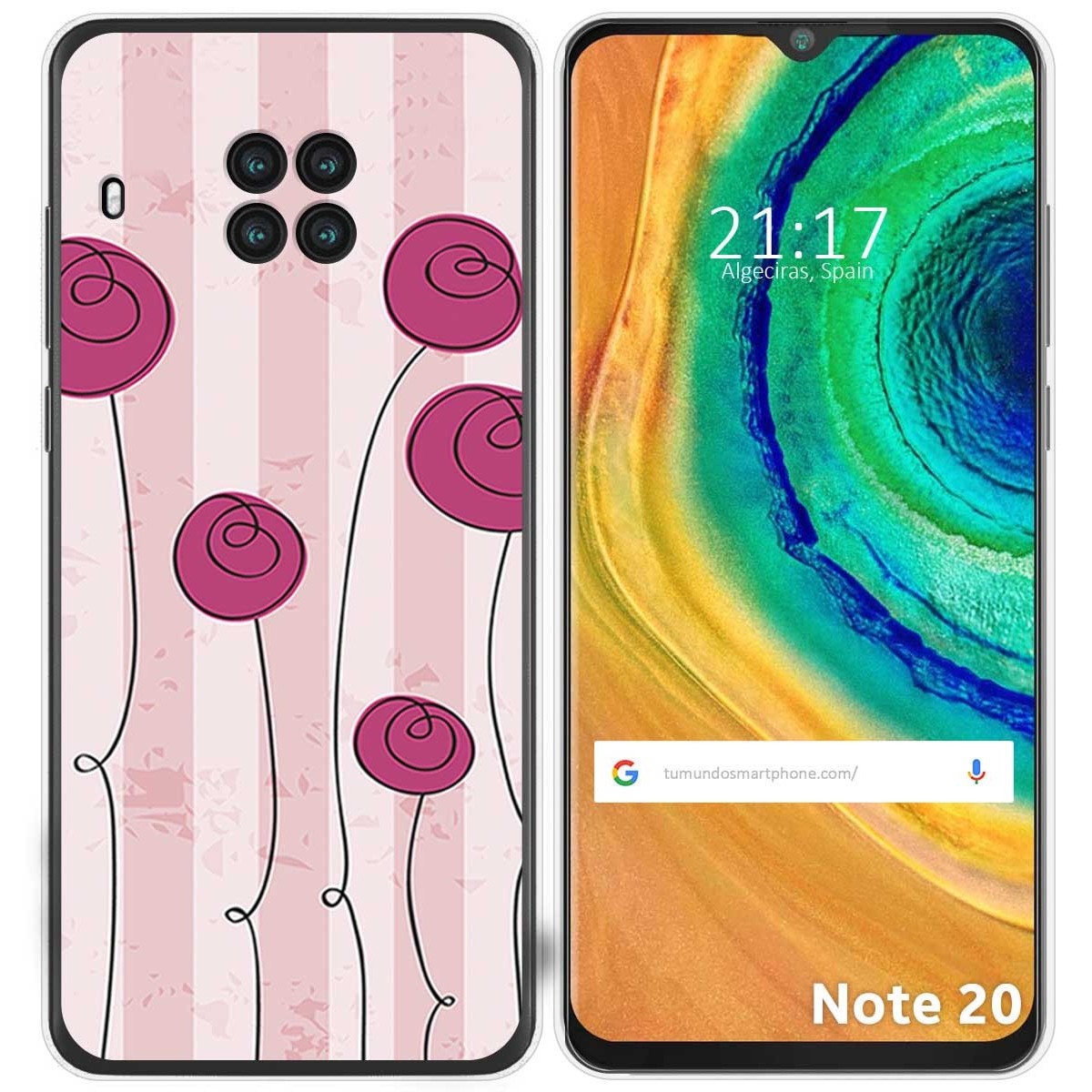 Funda Gel Tpu para Cubot Note 20 diseño Flores Vintage Dibujos