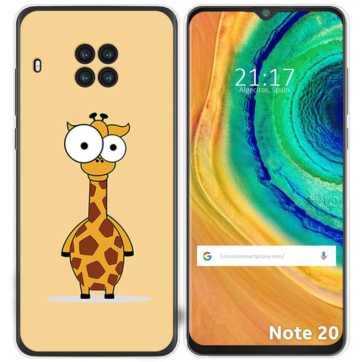 Funda Gel Tpu para Cubot Note 20 diseño Jirafa Dibujos
