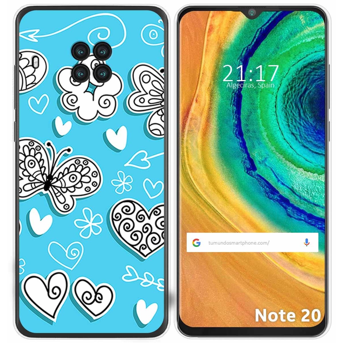 Funda Gel Tpu para Cubot Note 20 diseño Mariposas Dibujos
