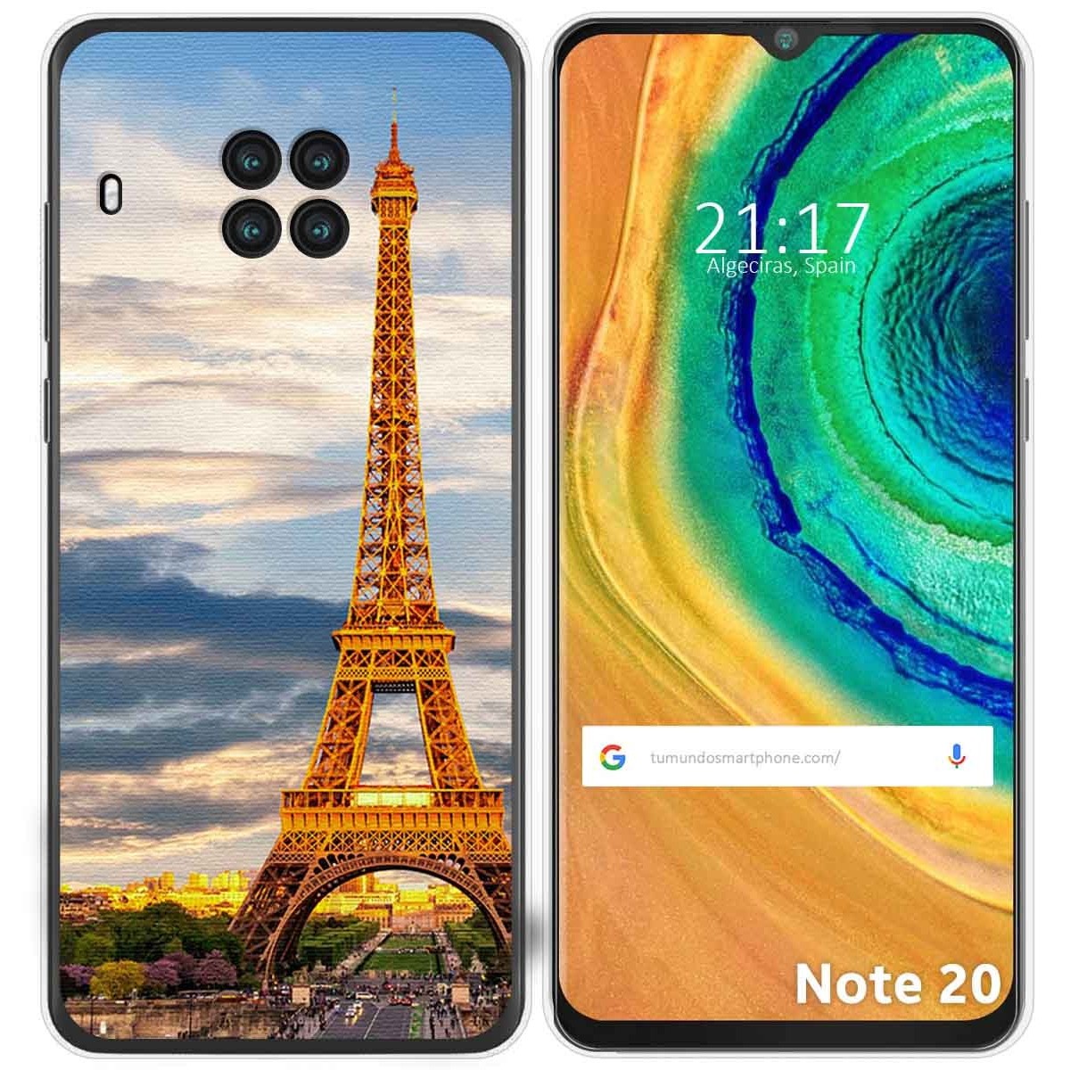 Funda Gel Tpu para Cubot Note 20 diseño Paris Dibujos
