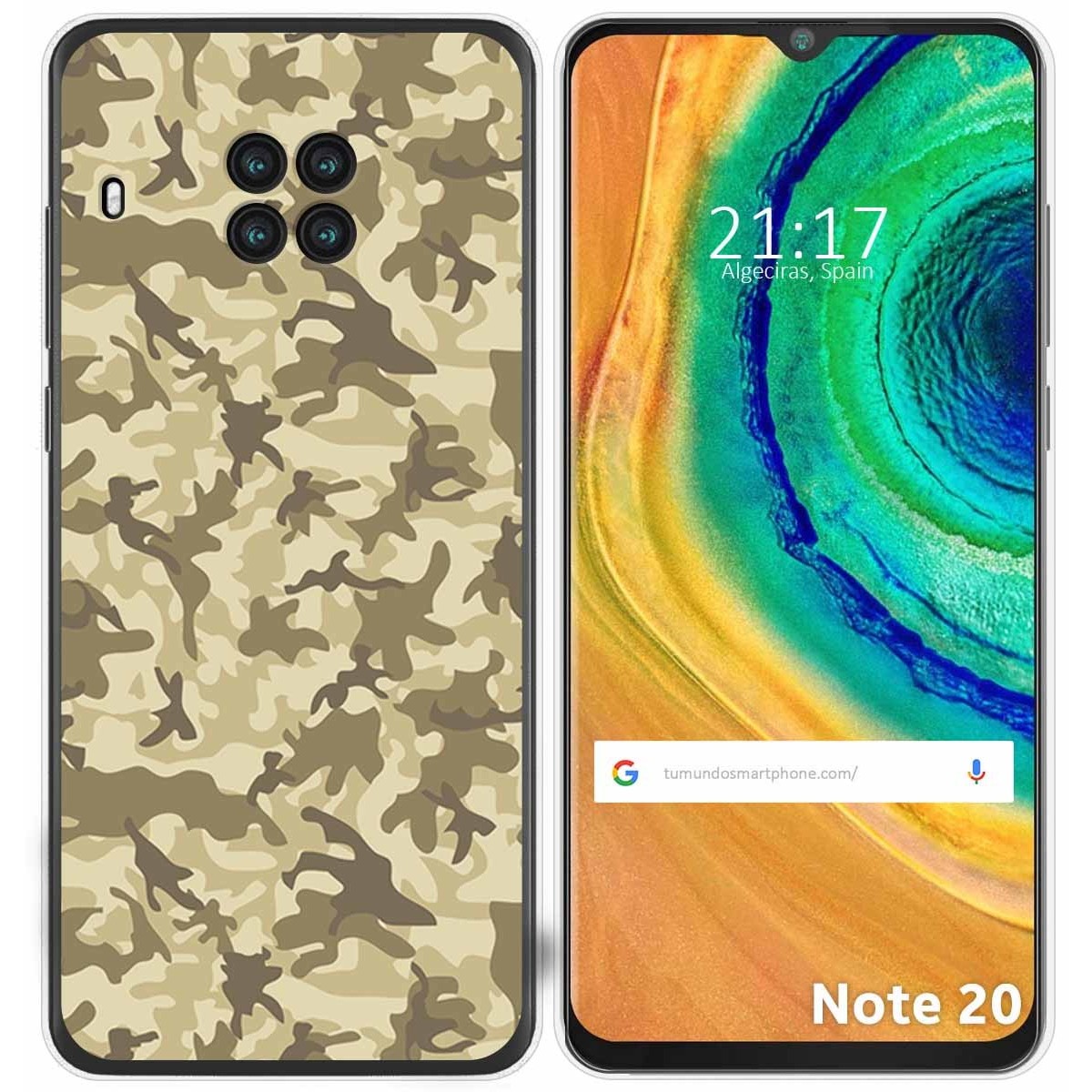 Funda Gel Tpu para Cubot Note 20 diseño Sand Camuflaje Dibujos