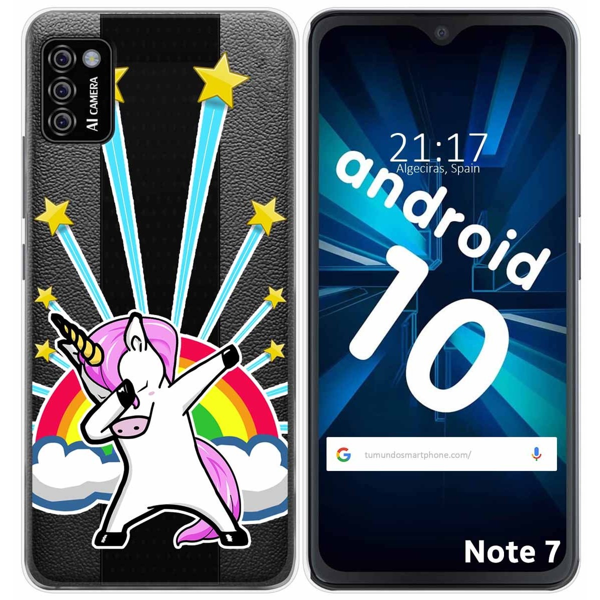 Funda Gel Transparente para Cubot Note 7 diseño Unicornio Dibujos
