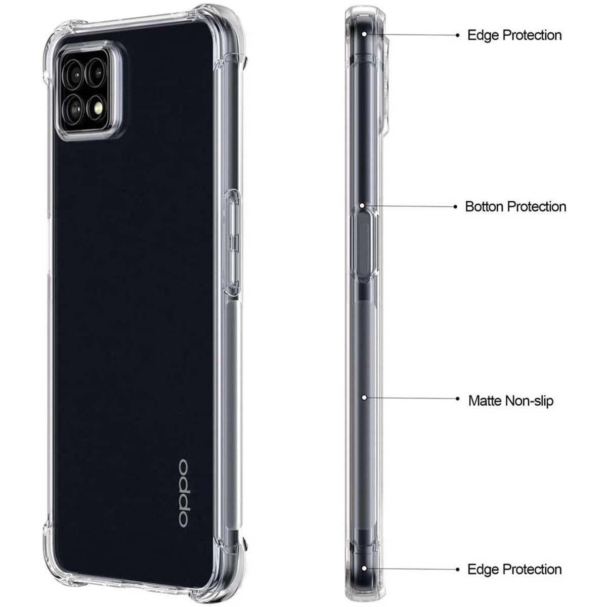 Funda Gel Tpu Anti-Shock Transparente para Oppo A73 5G