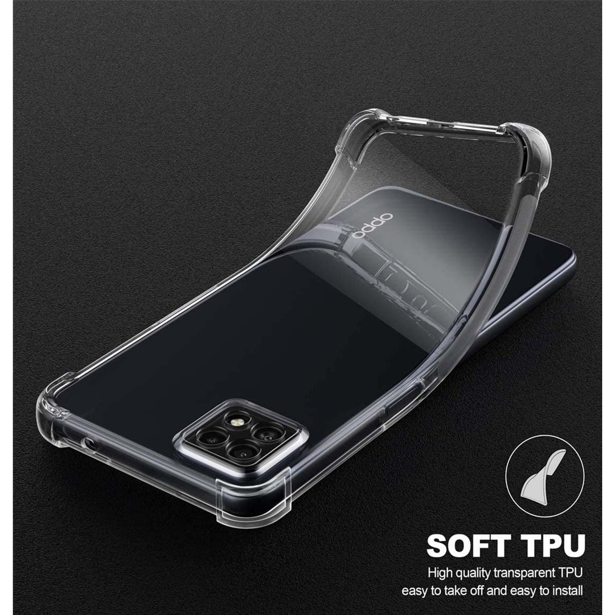 Funda Gel Tpu Anti-Shock Transparente para Oppo A73 5G