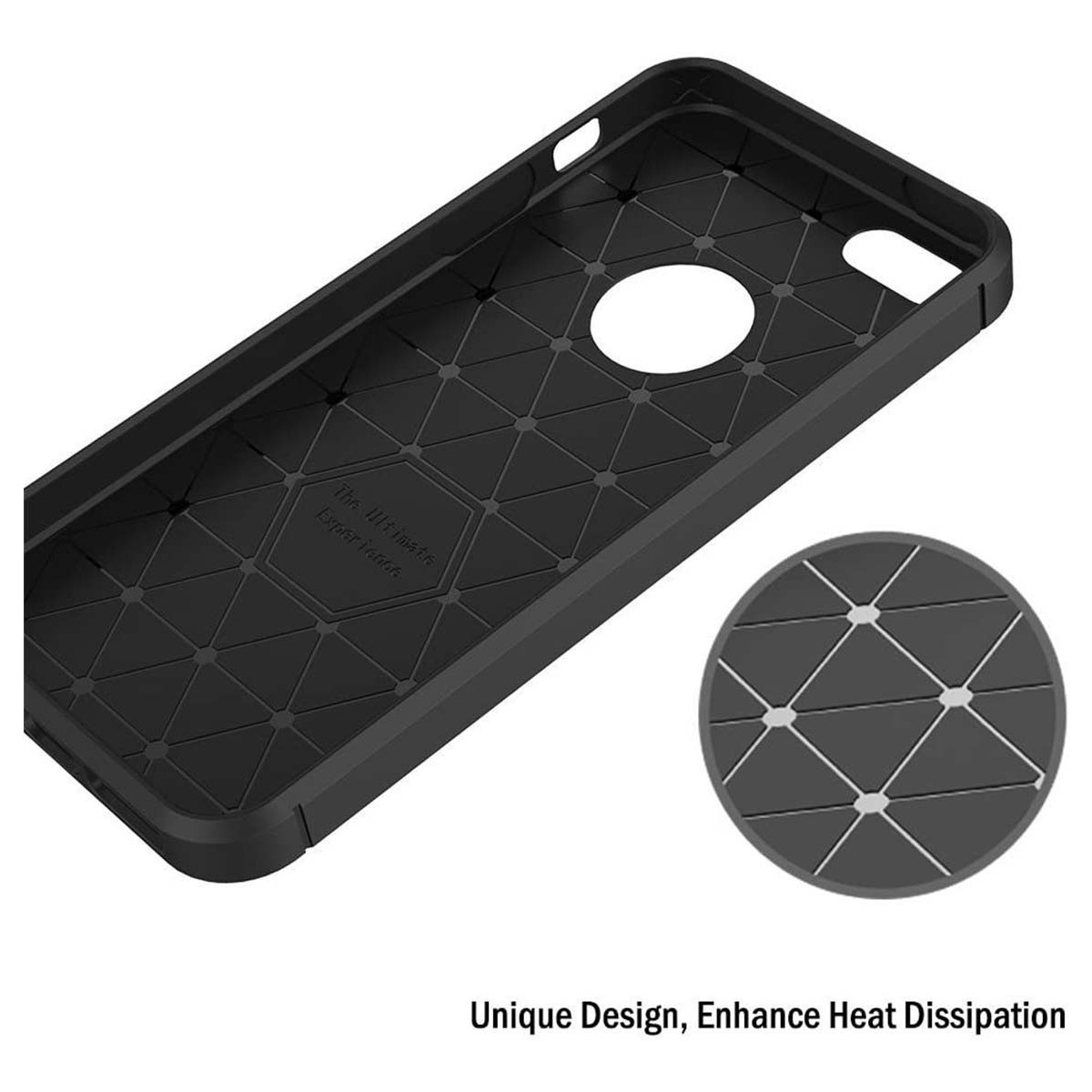 Funda Gel Tpu Tipo Carbon Negra para Iphone 5 / 5S / Se