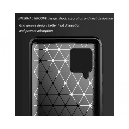 Funda Gel Tpu Tipo Carbon Negra para Samsung Galaxy A12 / M12