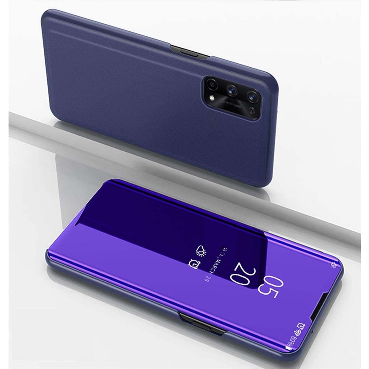 Funda Flip Cover Clear View para Realme 7 color Azul