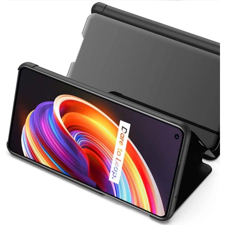 Funda Flip Cover Clear View para Realme 7 color Azul