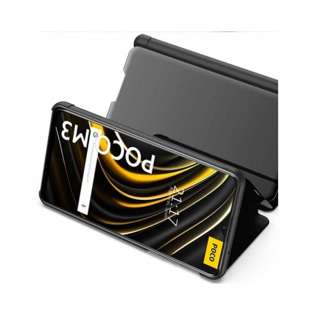 Funda Flip Cover Clear View para Xiaomi POCO M3 / Redmi 9T color Negra