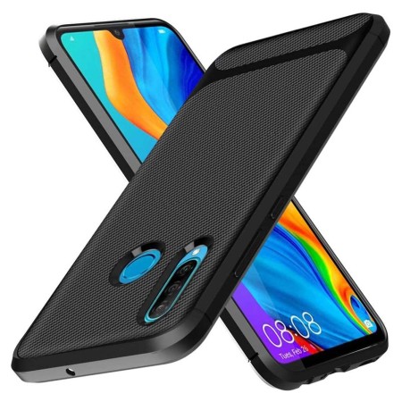 Funda Silicona Gel Tpu Nuevo Carbon Negra para Huawei Y5p
