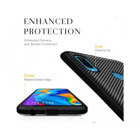 Funda Silicona Gel Tpu Nuevo Carbon Negra para Huawei Y5p