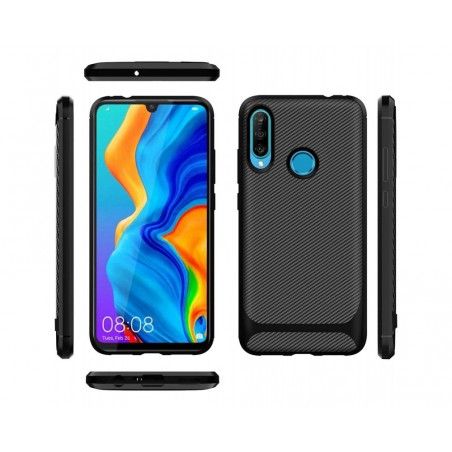 Funda Silicona Gel Tpu Nuevo Carbon Negra para Huawei Y5p