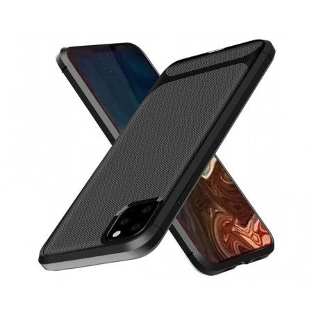Funda Silicona Gel Tpu Nuevo Carbon Negra para Iphone 12 / 12 Pro (6.1)